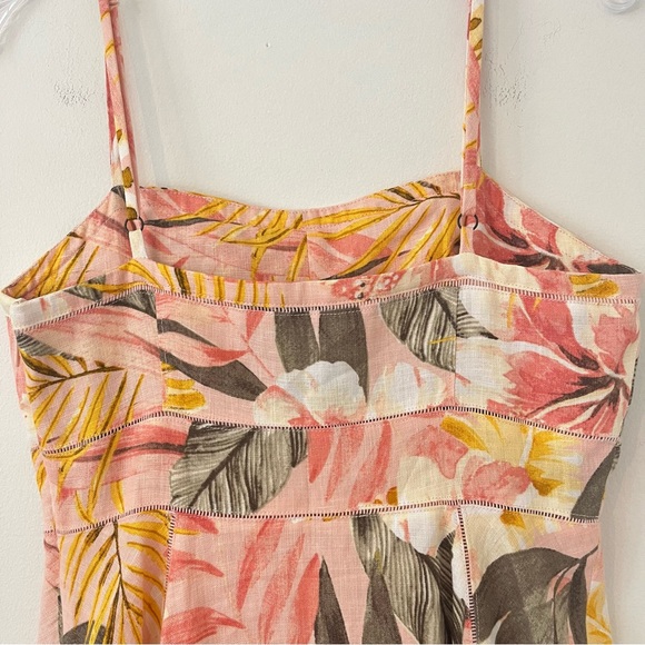 Joie 100% Linen Phara Floral Handkerchief Hem spaghetti Strap Dress Sz 6 (hh) - Picture 10 of 16